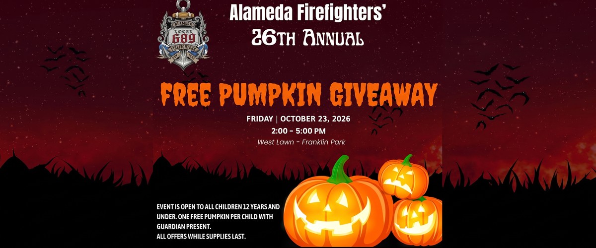 Alameda Firefighters' 26th Annual Free Pumpkin Giveaway flyer